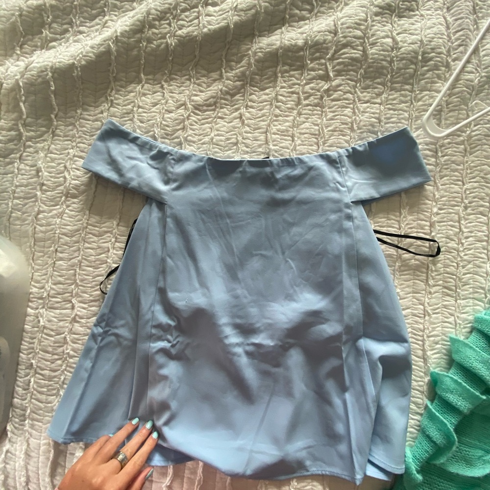 Blue flowy tank top